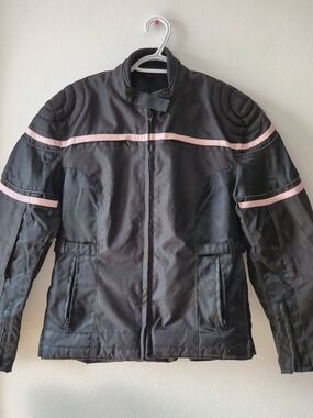 Vintage Screaming Eagle Black Pink Biker Jacket , Y2K Biker-Chic